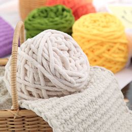 Yarn 100g/ball Chenille soft ice stripe cotton DIY used wholesale of thick wool yarn for hand knitted scarves P230601