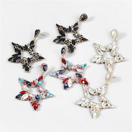 Dangle Chandelier Color Rhinestone Star Earrings Luxury Womens Charm Statement Earring Drop Delivery Jewelry Dh7Ec