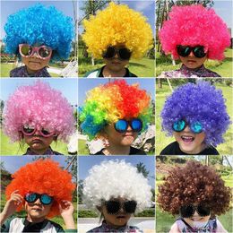 Berets Men And Women Fashion Explosive Head Wig Cap Masquerade Dress Up Fans Hair Hat Funny Clown Colourful Caps Gorras