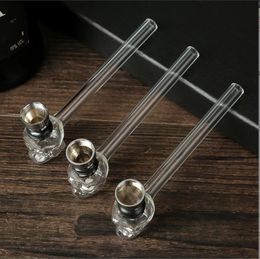 Smoking pipes Personalized Transparent Glass Skeleton Head Pipe Cigarette Rod Zinc Alloy Metal Cigarette Set Removable Cleaning
