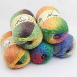 Yarn 60% wool thread crochet Diy space dyed hand knitted yarn Wollen ball used for knitting 100g/ball * 3 pieces P230601