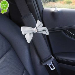 New Diamond Bowknot Universal Car Safety Seat Belt Cover Breathable Ice Silk Shoulder Pad Protective Styling Women Car Accessories