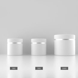 Bottles 30g 50g 100g Matte White Eye Cream Container Empty Travel Pp Facial Cream Jar Cosmetic Plastic Box Cosmetic Refillable Bottle