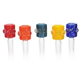 Latest USA Glass Colourful Smoking 14MM 18MM Male Joint Herb Tobacco Philtre Bowl Oil Rigs Portable Replaceable Bubbler Waterpipe Bong DownStem Holder DHL