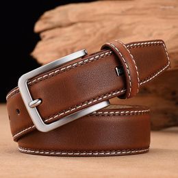 Belts 2023 Luxury Genuine Leather Belt For Men Cowskin Casual Jeans Durable Business Cowboy Waistband High Quality G514
