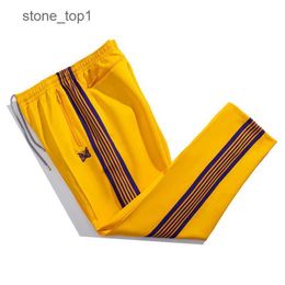 Designer Classic Striped Needles Track Butterfly Pants with Side Stripes for Men and Women's Sports Casual Pants, College Style 10 44SV