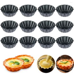 Bakeware Tools 12Pcs Pan Mold Tart Quiche Flan Cake Non-stick Pie Pizza Cupcake Egg Tartlet Baking Muffin Cup