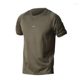 Men's Casual Shirts Outdoor Hiking Climbing Wear-resistant Top Summer Tactical T-shirt Men Loose Elasticity Quick Dry Breathable Male