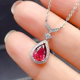 Pendant Gemstone Natural Red Ruby Treasure Pendant Necklace Jewellery Pendant Females