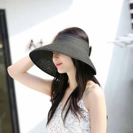 Wide Brim Hats Summer Empty Top Straw Hat Breathable Foldable UV Protection Outdoor Beach Sports Bucket Caps Sunscreen Cap For W P5P1