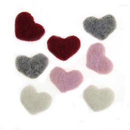 Hair Clips Arrival Handmade Wool Felt Lovely Heart Button Patch Stickers 20PCs 30MM 40MM Flatback DIY Findings Jewellery Garment