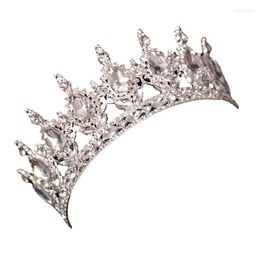 Hair Clips Bridal Crown Tiaras Luxury Full Circle Headwear Retro Rhinestone TEN