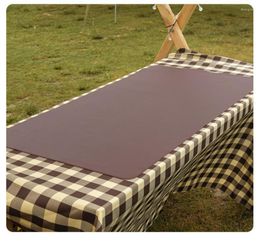 Camp Furniture PU Leather Waterproof Heat-Resistant Table Mat Party Camping Picnic BBQ Home Decoration Brown Thicken Outdoor