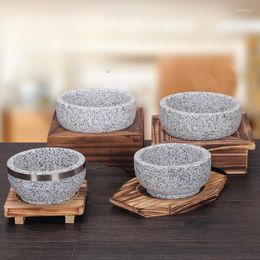 Bowls Natural Stone Pot Korean Cuisine Special Bowl High Temperature Resistant Bibimbap Household Tableware