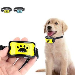 Collars Pet Dog Anti Barking Device USB Electric Ultrasonic Dogs Training Collar Dog Stop Barking Vibration Anti Bark Collar water proof