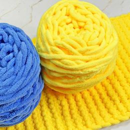 Yarn 100g/ball Chenille knitted soft ice stripe cotton scarf hat pad doll slipper crochet DIY handmade wool yarn P230601