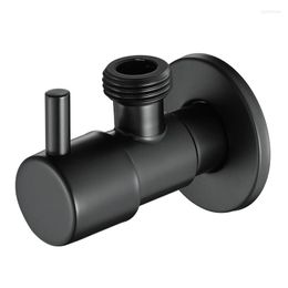 AngleStop Black 304 Stainless Steel Sink Valve - Leak-Proof, Cold Water Control for Bathroom Plumbing