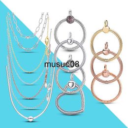 Pendant Necklaces 925 Silver Moment O Pendant O Charm Basic Chain Fashion Necklace For Pendant Necklace Making J230601