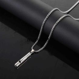 Pendant Necklaces Outdoor Emergency Whistle Pendant Necklace Unisex Simple Silver Colour Sweater Necklace For Women Men Jewellery Gifts J230601