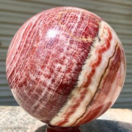 Decorative Figurines Natural Rhodochrosite Ball Quartz Crystal Sphere Mineral Healing