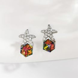 Stud Earrings Piercing Made With Austrian Crystal For Girls Ear Jewellery Fashion Korean Style Women Studs Birthday Bijoux Gifts