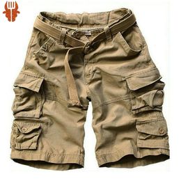 Men's Shorts Summer Multi-pocket Camouflage Mens Shorts Casual Loose Camo Knee-length Mens Cargo Shorts With Belt S-3XL 230531