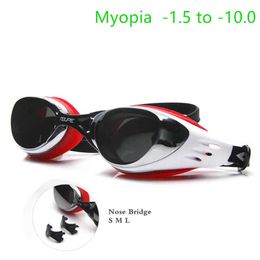 Customised summer women's swimming goggles Myopia anti fog high-definition silicone Diopter diving glasses with plastic box P230601