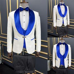 Three Pieces Wedding Tuxedos Men Suits Handsome Fashion Applicants Velvet Notched Lapel Suit One Button Multiple Colours Customised Coat Pants Vest Casual