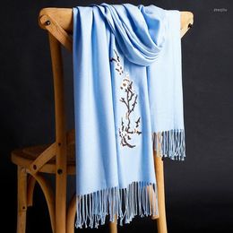 Scarves Cotton Wool Embroidered Scarf Ladies Couple Thick Cashmere For Women