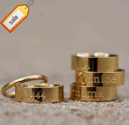 Inspired Jewellery Custom Angel Number Name Religious Rings Stainless Steel Personalized Stackable Gold Band Ring for Women