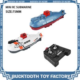 Electric/RC Boats Rc Mini Submarine Electric Subminiature Charging Submarine Fish Tank Ornament Children's Water Toys Gift Super Long Battery Life 230601