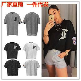 23FW FEAR Season Main Line Biber Same High Street Embroidery Baseball Mesh Short Sleeve T-shirt