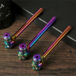 Smoking pipes Zinc alloy covered pipe with Personalised Colourful electroplating skull head cross-border wholesale cigarette cigarette set detachable cleaning