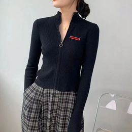 Blusas femininas de tricô, cardigã, suéter com zíperes, estilo curto, blusas slim femininas tamanho S-XL