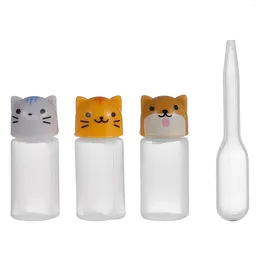 Dinnerware Sets 4 Pcs Sauce Bottling Cartoon Bottles Subpackaging Vial Sub Bottle Plastic Small