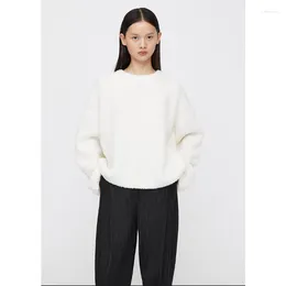 Women's Sweaters Totem Autumn/Winter Women Pullover Wool Alpaca Solid Colour O-Neck Full Sleeve Casual Loose Sweater Minimalism