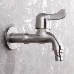 Bathroom Sink Faucets Washing Machine Stainless Steel Brushed Wall Mounted Bibcock Outdoor Garden Faucet Tap Small Taps