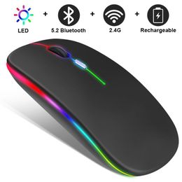 Mice 2022 New Wireless Mouse RGB Rechargeable Bluetooth Mice Wireless Computer Mause LED Backlit Ergonomic Gaming Mouse for Laptop PC