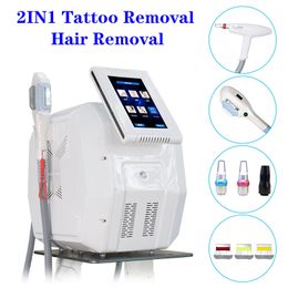 2 in 1 ND Yag Laser Tattoo Removal OPT IPL Hair Removal Machine Skin Rejuvenation Whitening Fast Painless Remove Body Hair Beauty Machines