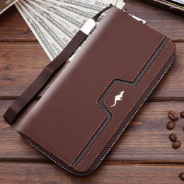 Wallets Men's Wallet Business Long Zipper Porte Monnaie Mobile Phone Bag 2023 Large Capacity Portefeuille Homme Clutch Male Card Holder