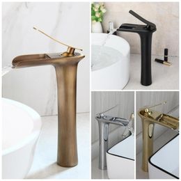 Bathroom Sink Faucets YANKSMART Luxury Waterfall Basin Faucet Single Hole Washbasin Deck Mounted And Cold Mixer Water Tap