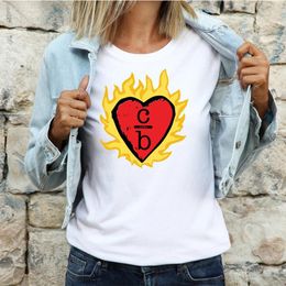 T-Shirt One Tree Hill Tv Shows Women T Shirt Funny Fire Print Ladies Clothes O Neck Summer Fashion Short Sleeved Tops