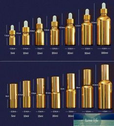 Wholesale Gold Glass Essential Oil Bottles Vial Cosmetic Serum Packaging Lotion Pump Atomizer Spray Bottle Dropper Bottle 20/30ML/50ml