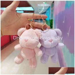 Plush Keychains Kawaii Creative Bear Jewellery Schoolbag Backpack Ornament Kids Gifts About 12Cm Drop Delivery Toys Stuffed Animals Pen Otfud