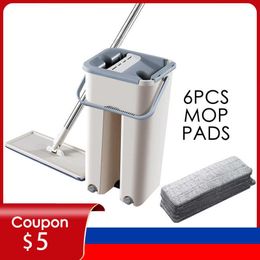 Mops 146 Mopa Cloths Lazy Mop For Wash Floor Mop With Spin And Bucket Masthome Cleaning Cloth Z0601