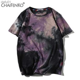 Men 2020 Summer New Hot Hip Hop Streetwear Fashion T-Shirts Tops Tees Men Casual Tie-Dye O-Neck Brand Short Sleeve T-Shirts Men L230520