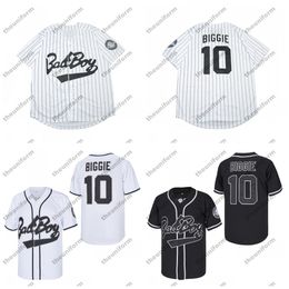 Men's #10 Biggie Smalls Bad Boy Movie Hip Hop Baseball Jersey Size S-3XL