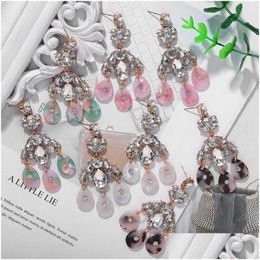 Dangle Chandelier Fashion Long Tassel Water Drop Earring For Women Crystal Statement Earrings Party Jewellery Wholesale Bridal Delive Dhq71