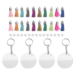 Jewelry Pouches 200Pcs DIY Round Acrylic Keychain Blanks Clear Circle Discs Set For Vinyl Crafting