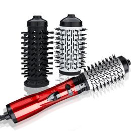 Curling Irons 2 IN1 Rotating Hair Dryer Brush Comb Hair Straightener Curler Roller Curling Rod Anion Air Dryer Comb Hair Styling Brush 230531